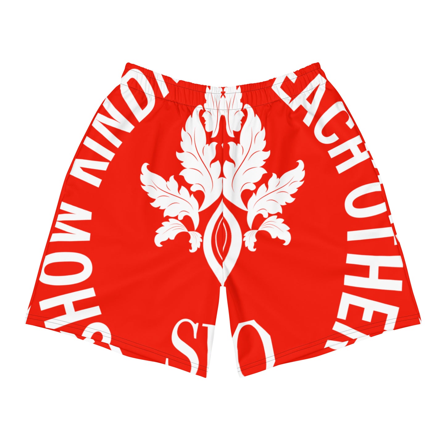 1 ASK White/Red Athletic Shorts