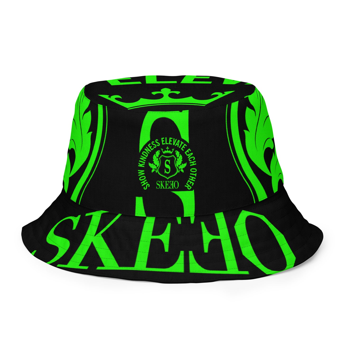 1 ASK Green/Black Gobblin Reversible bucket hat