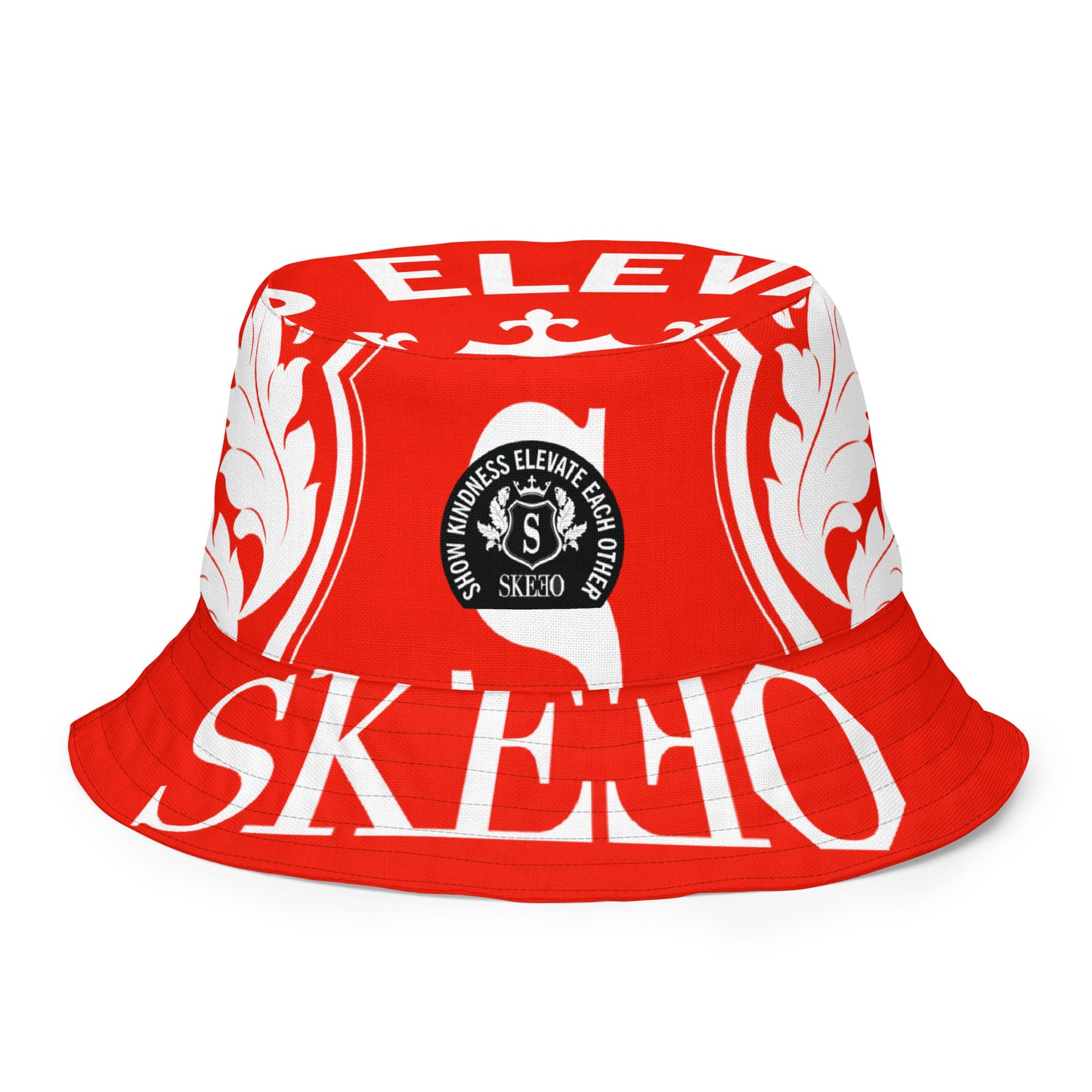 1 ASK White/Red Reversible bucket hat