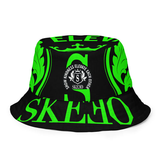 1 ASK Green/Black Gobblin Reversible bucket hat