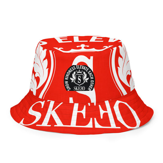 1 ASK White/Red Reversible bucket hat