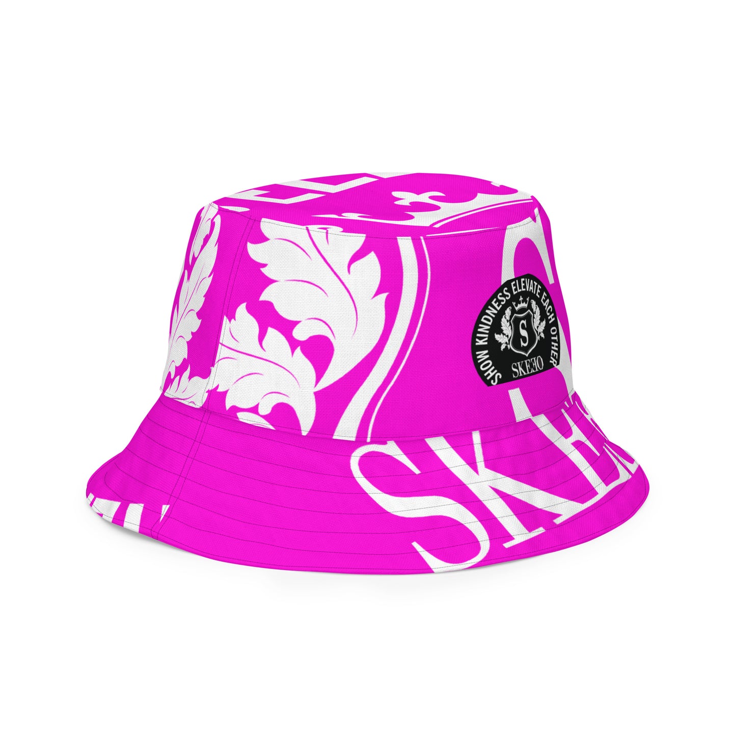 1 ASK Neon Pink Reversible bucket hat