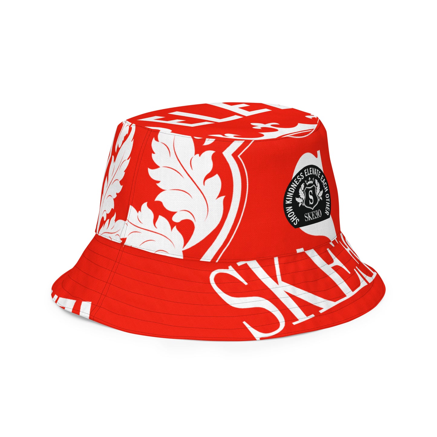 1 ASK White/Red Reversible bucket hat