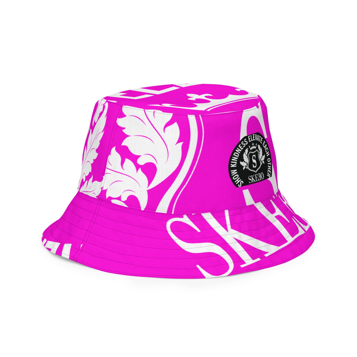 1 ASK Neon Pink Reversible bucket hat
