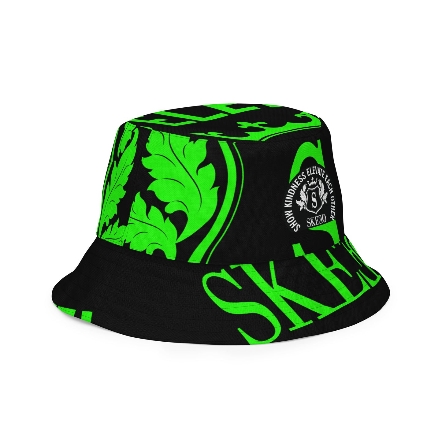 1 ASK Green/Black Gobblin Reversible bucket hat