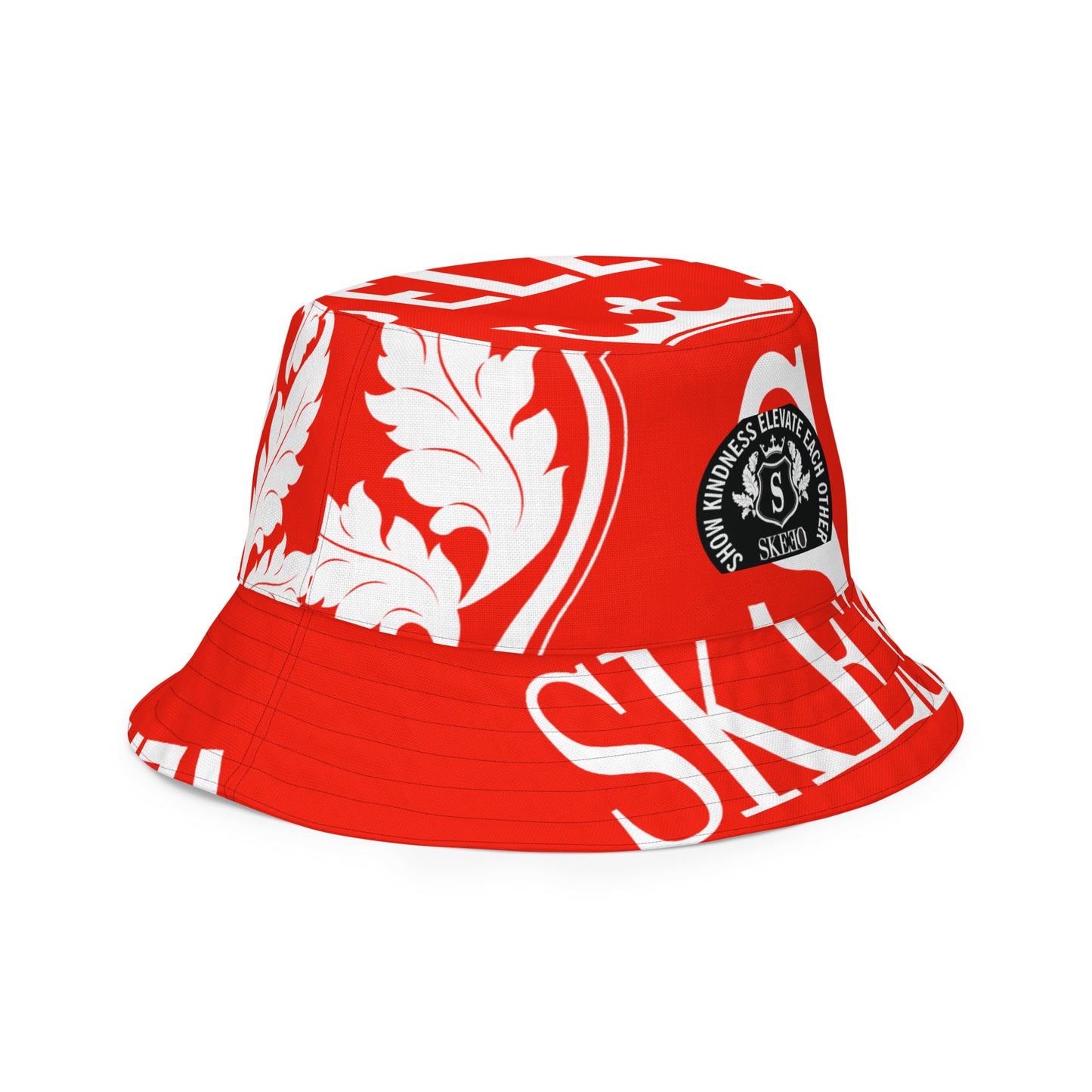 1 ASK White/Red Reversible bucket hat