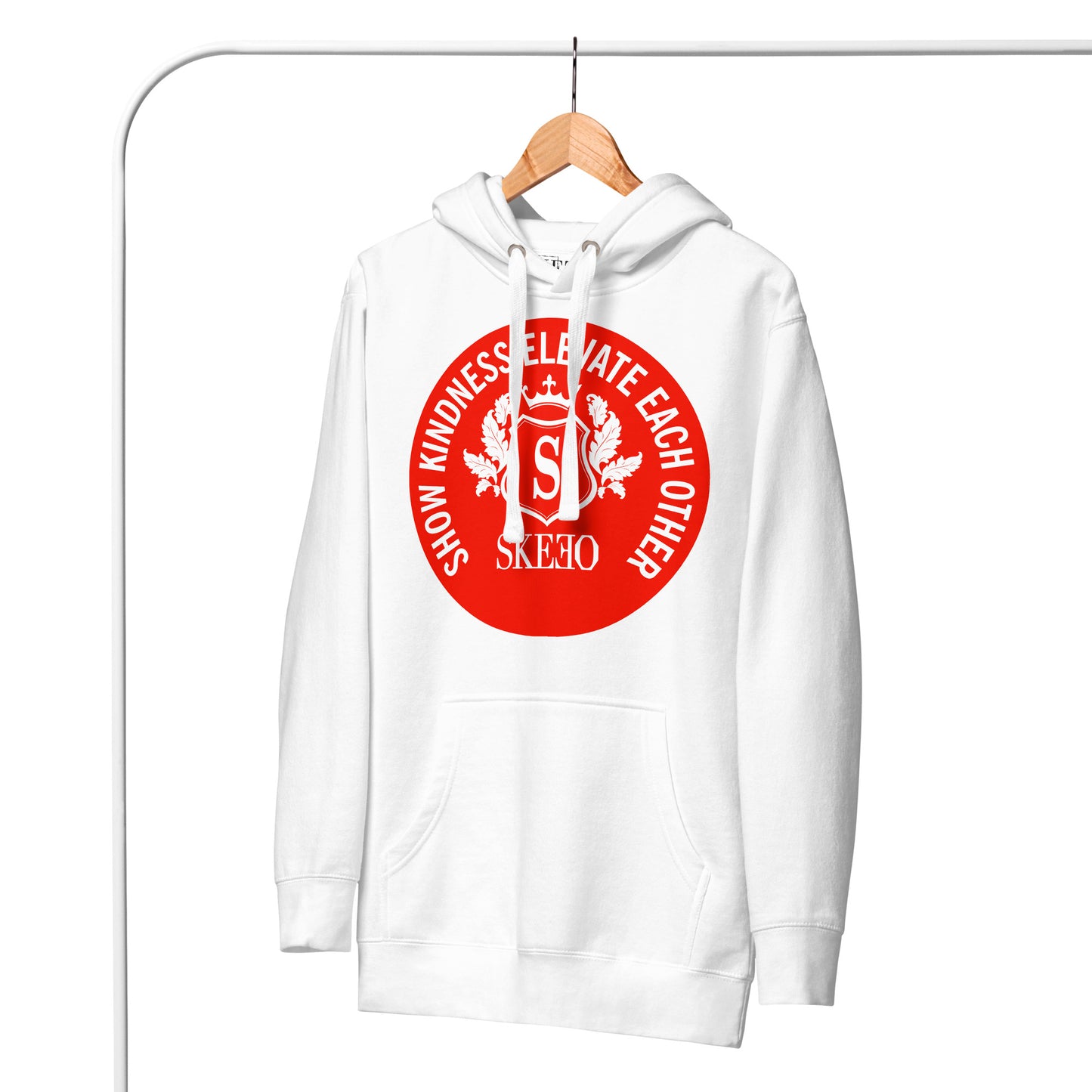 1 ASK White/Red Hoodie